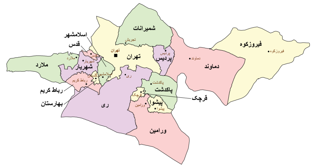 نقشه تهران